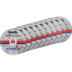 Kwb Set 10 Dischi da Taglio 115 x 1,0 x 22,23mm in Box Metallo