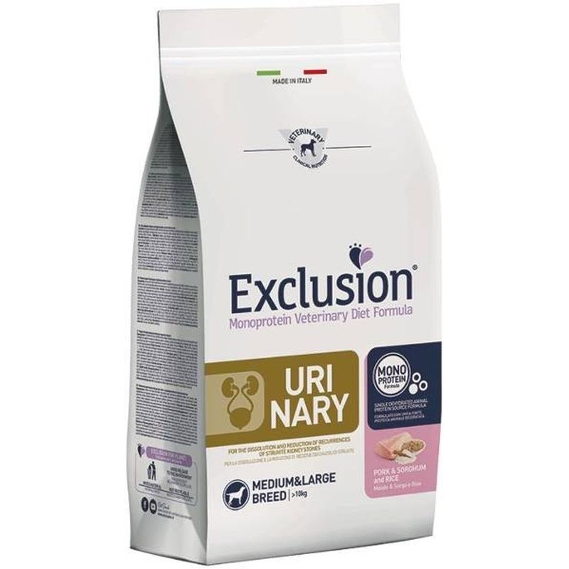 Exclusion Diet Urinary Adult Medium Large Maiale Sorgo e Riso 12 Kg
