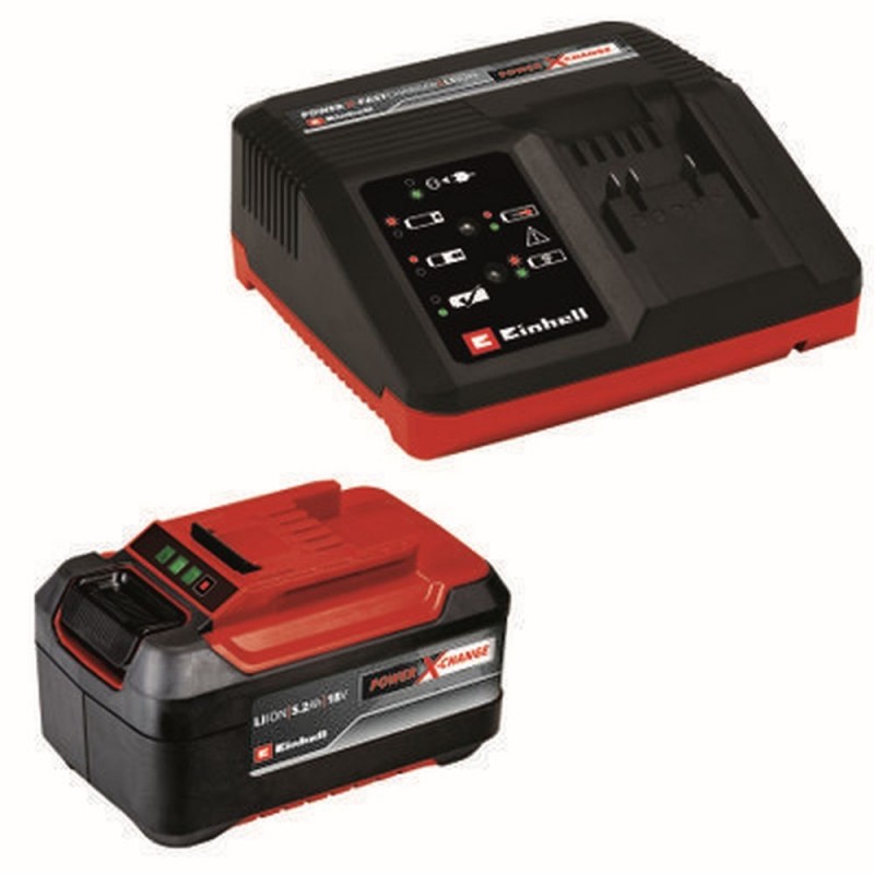 Einhell Kit batteria e caricabatteria PXC Starter Kit 5,2Ah & 4A Fastcharger