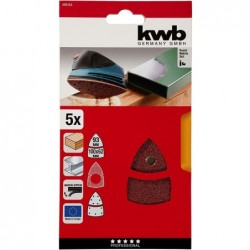 Kwb 5 Triangoli Abrasivi per Legno e Metallo 100x62x93