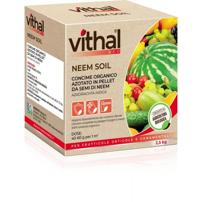 Vithal Bio Neem Soil Concime Organico Azotato Kg 2,5