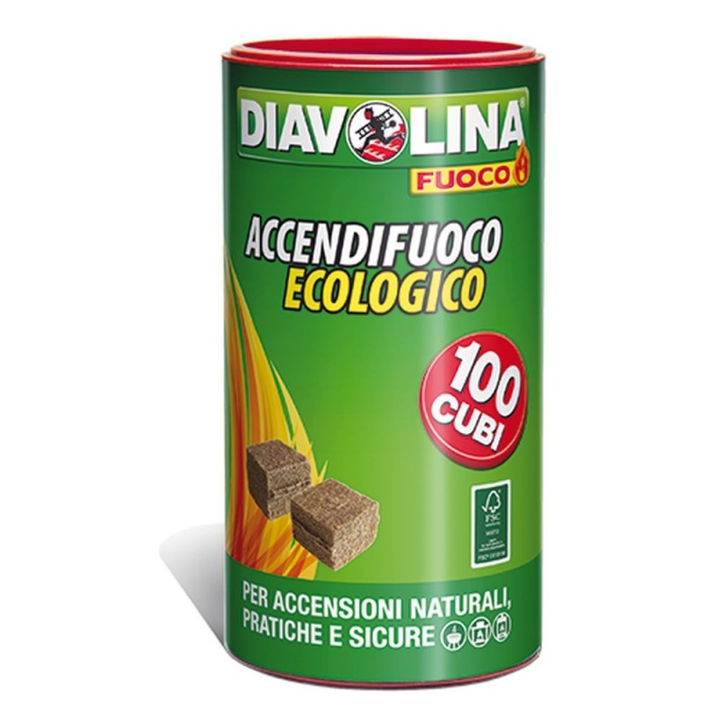 Diavolina Accendifuoco Ecologico 100 Accensioni