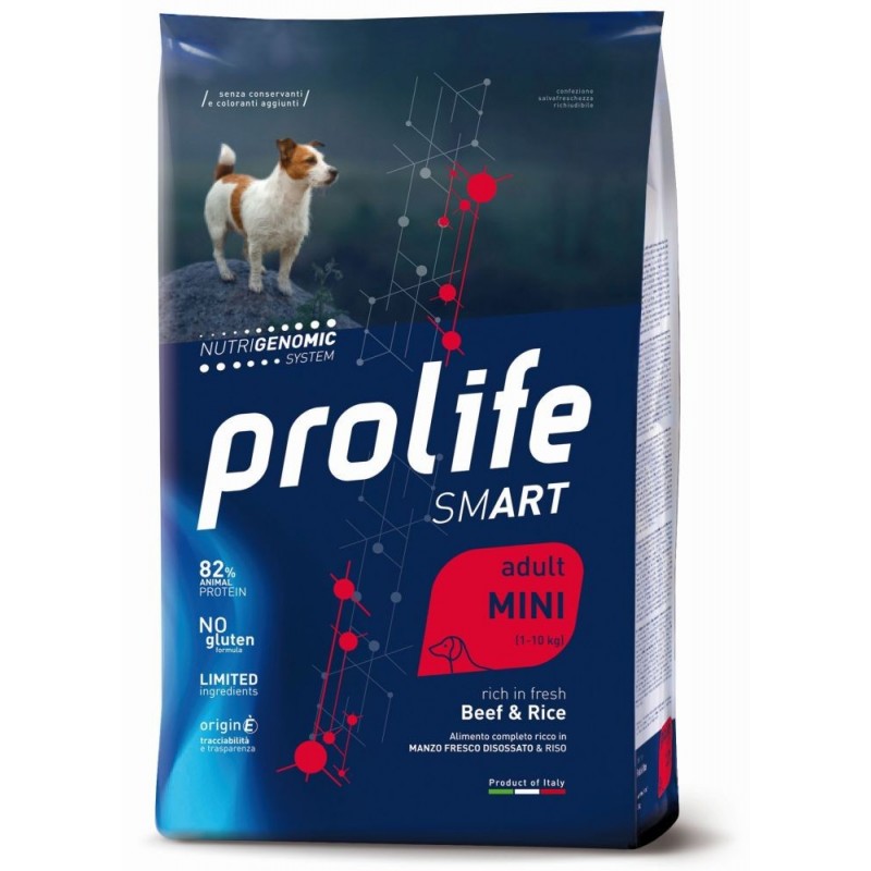 PROLIFE DOG Smart Mini Adult Manzo e Riso 2 kg