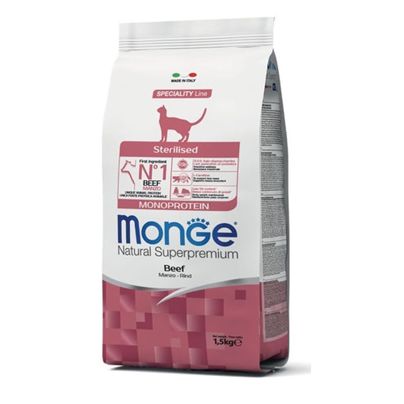 Monge Gatto NS Sterilizzato 1,5kg Monoproteico Manzo