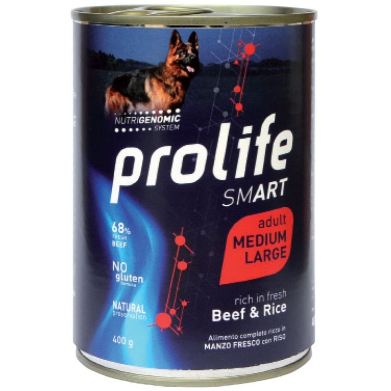 ProLife Cane 400gr Smart Adult Medium Large Manzo e Riso