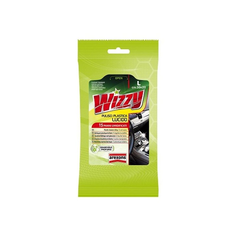 Wizzy Pulisci Plastica Lucido 15 Panni, Arexons