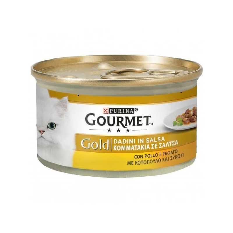 Gourmet Gold Gatto Adulto, Dadini in Salsa, Lattina 85gr