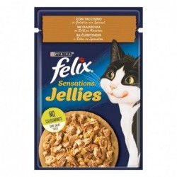 Felix Sensations Jellies Gatto 100gr Tacchino in gelatina con Spinaci