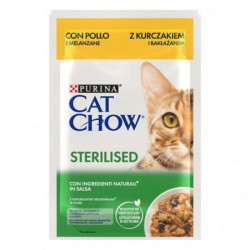 Cat Chow Sterilised 85gr Pollo e Melanzane in Salsa