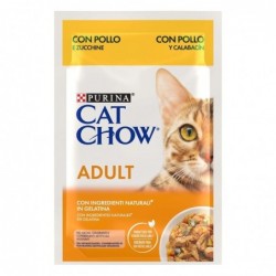 Cat Chow Adult 85gr Pollo e Zucchine Pezzetti in Gelatina